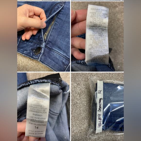 grunge street Democracy Ab Solution distress high rise skinny jean womens sz 14 - Picture 4 of 13